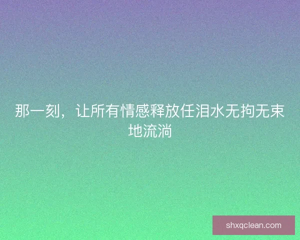 那一刻,让所有情感释放任泪水无拘无束地流淌 那一刻,让所有情感释放任泪水无拘无束地流淌