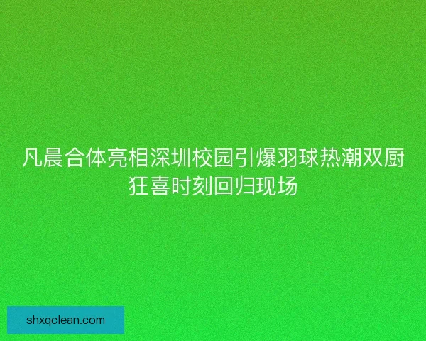 凡晨合体亮相深圳校园引爆羽球热潮双厨狂喜时刻回归现场